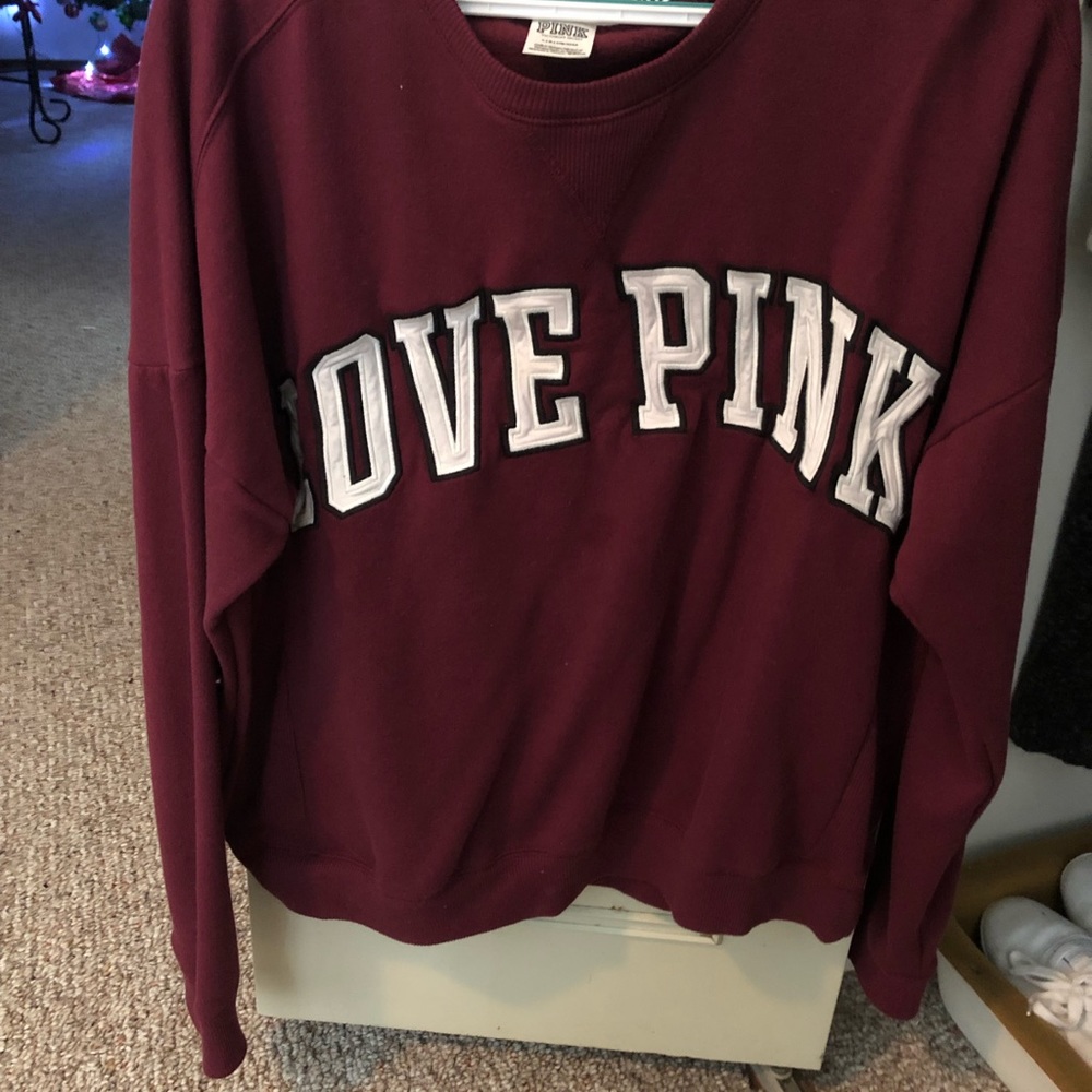 Long sleeve PINK crew neck